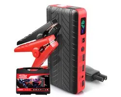 Jumpstarter automatique | Câbles de démarrage | Batterie externe | Lampe de poche d'urgence | Chargeur de batterie | Essence de 6,5 L | Diesel de 5 L | Coffre de rangement