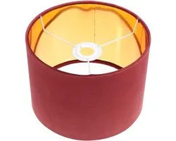 Fluwelen Tafellamp Kap - Stoffen Lampenkap - Sfeerverlichting Creëren - Gouden Binnenvoering - 466 Gram - Donkerrood