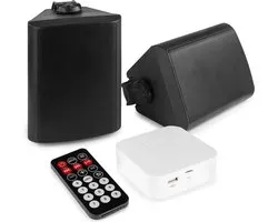 Buitenspeakers - Power Dynamics Bluetooth speakerset met 2 speakers voor buiten (5 inch) voor tuin, terras, etc. - Zwart