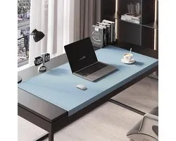 Desk Pad with Edge Protector, Large PU Leather Table Mat for Office, Home, Work, Study Types, Waterproof Anti-fouling Mouse Keyboard Mat (Turquoise, 80x40cm)