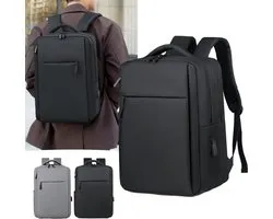 YAGXIG Computer Backpack - Business Backpack - Laptop Backpack - Large Backpack - With USB Charging - Fits 15.6 Inch - Waterproof Rucksack - Black