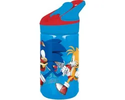 Sonic the Hedgehog Tritan Premium Drinkfles - 480 ml – Sluit goed af – Drinkfles voor kinderen – Blauw/Rood