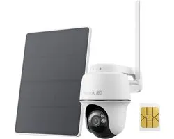 Caméra de sécurité extérieure Reolink 4K 4G-LTE sur batterie avec Panneau Solaire, avec Carte MicroSD 32Go, Détection de personnes/véhicules/animaux, Pan et inclinaison