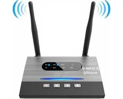 DrPhone SKYLINK MEGA - Adaptateur Audio Bluetooth 3 en 1 AptX - Récepteur Toslink SPDIF - RX / TX / ByPass - Récepteur / Récepteur - Distance 80M - 2 Casques - AptX