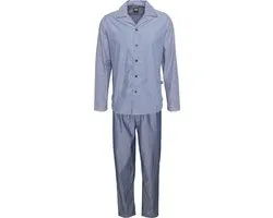 JBS Heren Pyjama Set Lang Gestreept Met Knoopsluiting Lichtblauw - Maat 3XL