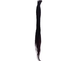 Extensions de cheveux - 1 paquet - 10 dreads - Châtain foncé - Châtain clair - 60 cm de long - Dreadlocks colorées - Cheveux synthétiques - Dreadlocks