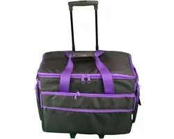 Sewing Machine Trolley Bag on Wheels, Black with Purple Trim | 53 x 41 x 29cm | Naaimachine Opbergzak voor Janome, Brother, Singer, Bernina en de meeste machines - 006106-BLK-PURPLE