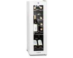 Klarstein Wijnkoeler Wijnkoelkast 1 Zone – Vrijstaande Wijnklimaatkast 32L – Compacte Drankenkoelkast met Glazen Deur – Binnen/Buiten Gebruik – voor 12 Flessen - 45 cm - voor Bar - Touch - LED - Wijnkast - Wine Cooler - Wine Fridge