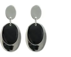 Behave - Oorbellen ovaal zwart accent - Statement sieraden voor avondlook