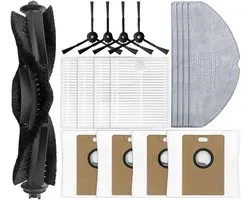 17-delige accessoireset voor Tapo RV30 Max Plus/ RV30 Max/ RV20 Max Plus/RV20 Max stofzuiger: 1 hoofdborstel, 4 filters, 4 dweilpads, 4 stofzakken, 4 zijborstels, vervangingsonderdeel voor Tapo RV30 Max Plus