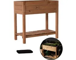 Muntel® Kweekbak - Plantenbak - Moestuin - Planten - Hout - Geïmpregneerd - Rechthoekig - Bruin- 40 x 80 x 78 Cm