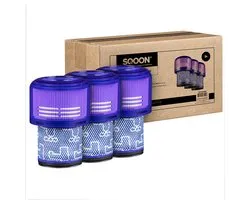 Ensemble de filtres SQOON® adapté aux aspirateurs Dyson V11 (sauf Outsize) et V15 - Pack économique de 3 - Identique au modèle : 970013-02 - Idéal pour une filtration optimale et le maintien de la puissance d'aspiration