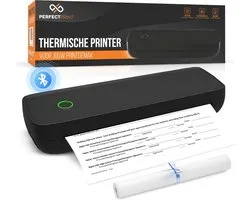 PerfectPrint Thermische Printer A4 - Inclusief 2 Rollen Papier - Nieuwe App - Mini Pinter voor Mobiel / Laptop / Computer - Draagbare Pocket Printer - 203 DPI - 2600 MAH - Zwart - Vernieuwde Software