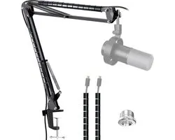 Mic Boom Arm Stand voor FIFINE K688 Microfoon - Deskstand voor Podcast, Streaming en Gaming met Kabelbescherming en Verstelbare Arm