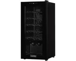 Klarstein Shiraz 18 Slim Uno - Cave à vin 50 litres / 18 bouteilles - températures réglables de 5 à 18 ° - Eclairage intérieur LED- Zwart
