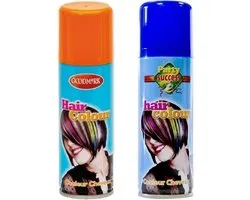 Goodmark Peinture pour cheveux de fête costumée de carnaval / spray dans les couleurs orange / bleu 125 ml