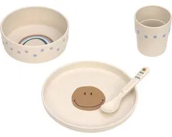 Lässig serviesset PP/Cellulose - Happy Rascals Smile sky blue