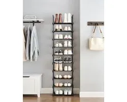 Étagère à chaussures en métal avec 10 Planches, bricolage, étagère sur pied, gain de place, multifonctionnel, salon, chambre, Cuisine