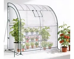 Broeikas Hobbykas Greenhouse Compact & Beschermend Design voor Binnen en Balkon – Broeikas met Folie & 3 Planken voor Optimale Groei – Foliekas Kweekkas voor Tomaten en Planten | Beschermt Tegen Kou, Regen en Zon