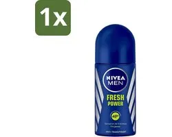 1 x Nivea - Men - Déodorant - Roller - Fresh Power - 50 ml - Nivea Men Déodorant Roller - Anti-transpirant Pour Hommes - 48 Heures Protection - Muskus Geur - Sensation Fraîche