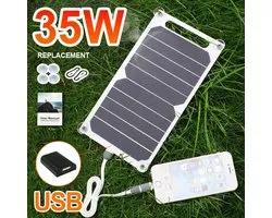 Panneau solaire portable 35W avec USB | Chargeur solaire 5V SunPower | Imperméable et résistant | Idéal pour les batteries externes, les téléphones, le camping, l'outdoor et les voyages