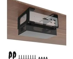 Onder Bureauhouder Compatibel met CalDigit TS4/TS3 Plus/TS5 Dock+ Power Bricks Verstelbare Onder Bureauhouder voor Thunderbolt 4/3/5 Docking Station Montagebeugel met Kabelbinders en Schroeven