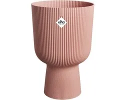 Elho Vibes Fold Coupe 30 - Pot De Fleurs pour Intérieur - Plastique 100% recyclé - Ø 29.5 x H 44.7 cm - Rose poudré