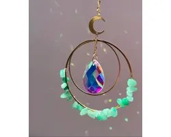 Suncatcher Gemstone Green Florite - Crystal Suncatcher - Décoration de Décoration de fenêtre - Green Fluorite - Green Florite - Gemstone - Spiritual - Boho - Boho