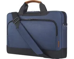 Étui de protection pour ordinateur portable 17-17,3 pouces, mallette d'affaires, ordinateur portable, sac à bandoulière, compatible avec les ordinateurs portables 17"/17,3" HP Pavilion 17/ MSI GS73VR Stealth Pro/ Dell Inspiron 17/ Acer/ ASUS, bleu