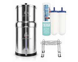 Aquaticstream 8.5L Gravity Filtration System™ | Coldstream FTO+ Filters + 7" Stainless Steel WaterView + Standaard (berkey alternatief)