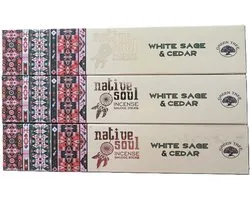 Native Soul - white sage en cedar - wierook - witte salie en ceder - 3 stuks