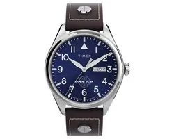 Timex Pan-Am TWG030100 Horloge - Leer - Bruin - Ø 42 mm