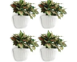 4pcs Wall Hanging Vertical Planter Garden Living Room Wall Mounted Window Hanging Plant Flower Basket for Herbs Balcony Handrail Shelf Fence Bedroom Grid Decoration