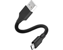 Micro usb kabel - Oplader - Geschikt voor oude ingang Samsung huawei xiaomi oppo honor sony htc jbl bose telefoon speaker koptelefoon oplaadkabel - Kort - Stevig - 30cm - Zwart