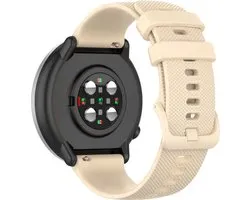 Strap-it Siliconen Bandje 20 mm – Beige – geschikt voor Samsung Watch Active (2) / Watch 3 41 mm / Watch 42 mm / Watch 4/5/6 (Classic) / Watch 7 (40/44 mm) / Watch FE / Gear Sport / Polar Ignite 1/2/3 / Pacer / Unite / Garmin Vivoactive 5