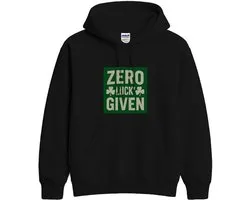 Grappig St. Patrick's Day Hoodie – ZERO LUCKS GIVEN – Unisex Hoodie voor Dames & Heren – Origineel Cadeau
