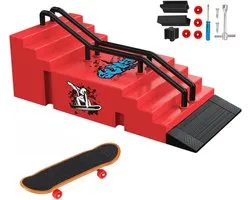 Mini Skate Ramp - Vingerboard Park - Vaardigheden Oefenen - DIY Combinatie Mogelijk - 19 x 8.6 x 7.5 cm
