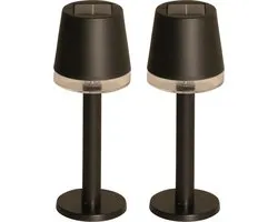 Luxform - 2x Solar Tafellamp - Cala d'Or - LED - Werkend op zonne-energie - Set van 2 stuks
