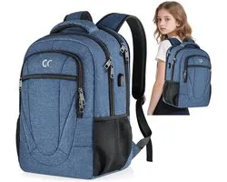 MODFU Laptop Rugzak & Backpack – 17.3 inch – Grote Capaciteit – Met USB Poort & Anti-diefstal Vak – Waterafstotend – Geschikt voor Werk, Studie & Reizen – Oxford Stof