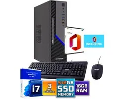 ScreenON Ultra SFF i7 Office PC - Business Office Computer | 16 GB RAM | 512GB SSD M.2 | DVD±RW | Windows 11 Pro | WiFi-Bluetooth | Inclusief Muis & Toetsenbord & Microsoft Office