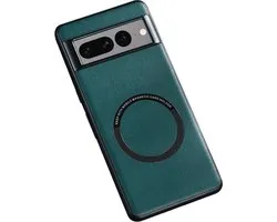 Google Pixel 8 Pro Hoesje MagSafe Kunstleer Back Cover Groen