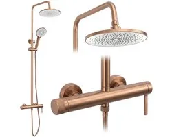 Rea - Rivo - Doucheset - Geborsteld Koper - 15X15X126,5Cm