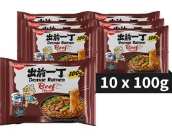 Nissin Demae Ramen - Beef Noodles Bowl - Instant Noedels - 10 stuks