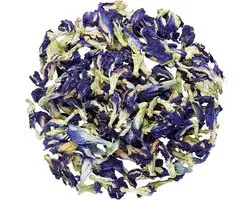 Blauwe Vlindererwt thee - Kittelbloem - Blue Butterfly Pea Flower tea - 100% Natuurlijk - Cafeïnevrije kruidenthee - 65 gram