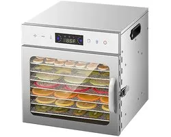 Voedsel Dehydrator Machine Rvs 8 Trays 400 W Huishoudelijke Groenten Fruit Vriesdroger Met Timer LED Intelligentie - Premium - Voedseldroger - Duurzaam - Zilver - Gezond Snacks Maken - Geschikt voor Thuisgebruik - Zwart Model