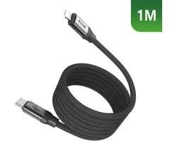 Rixus RXUC61L Magnetic Charging Cord USB-C To Lightning 1m 30W Black