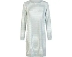By Louise Chemise de nuit Dames Interlock Manches Longues Vert/Wit Rayé - Taille XL