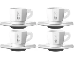 Tasse à expresso et soucoupe Bialetti - Wit - lot de 4 pièces