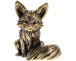 Cabilock Vintage Messing Renard Sculpture Bureau Animal Messing Décoration Uniek Accessoire de Table Mini Renard Décoration Klein Figurine Animale