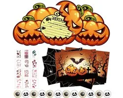 Uitnodigingskaarten Kind - Verjaardagskaarten Feest - Kinderfeest Organiseren - Halloween Thema - 10x15 cm - Nangua